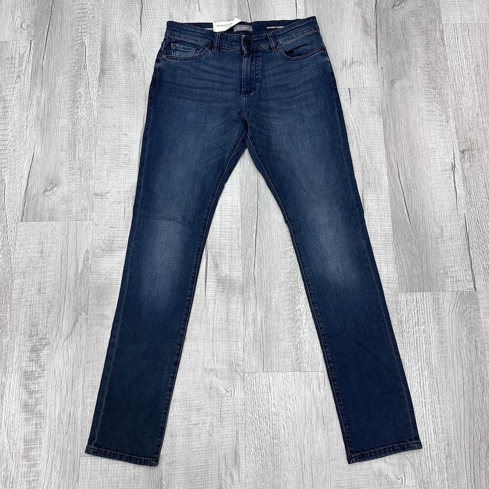 NWT DL1961 Cooper Tapered Jeans Mens 30x34 Blue Stretch Denim Dark Wash